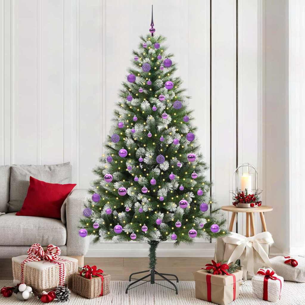 Kunstmatige scharnierkerstboom met bedekte sneeuw 210 cm is nu te koop bij PeponiXL, paradijselijk wonen!
