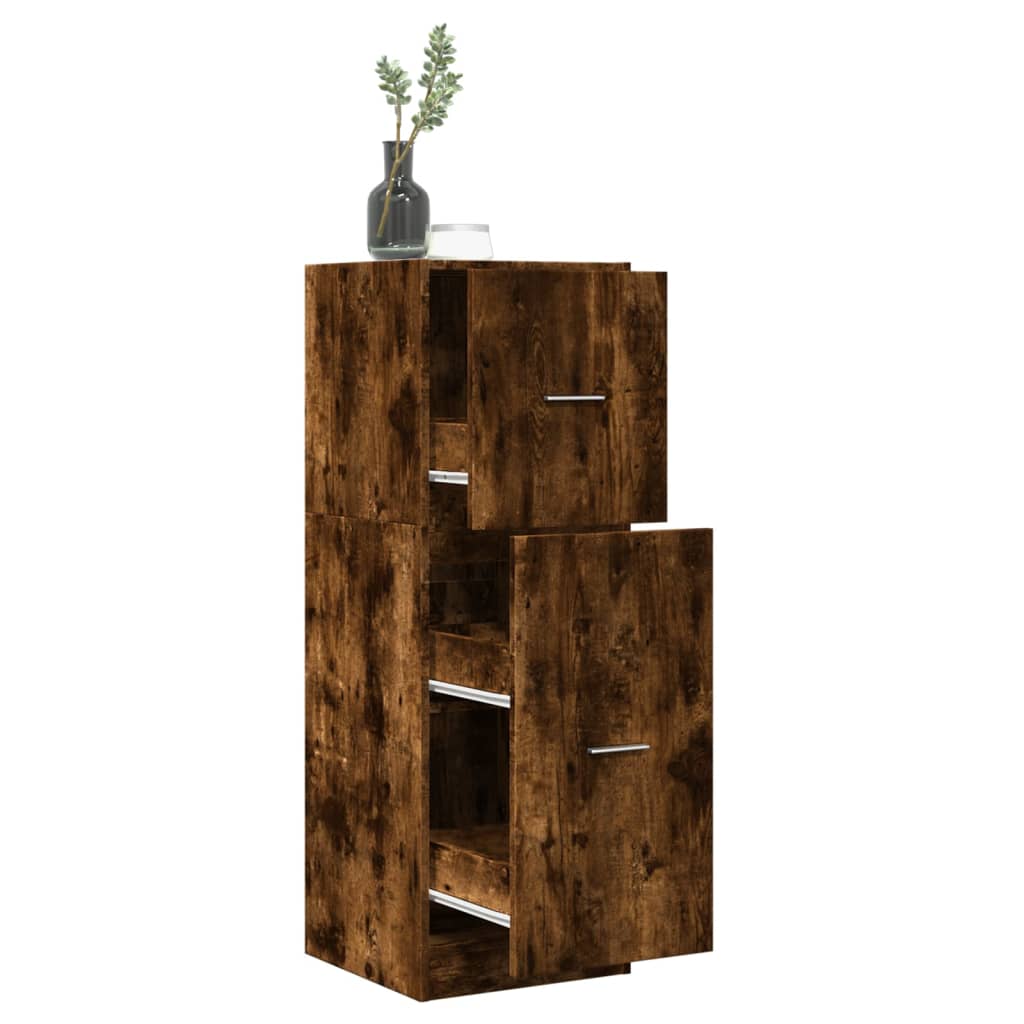 Apothekerskast 40x41x118 cm bewerkt hout gerookt eikenkleurig is nu te koop bij PeponiXL, paradijselijk wonen!