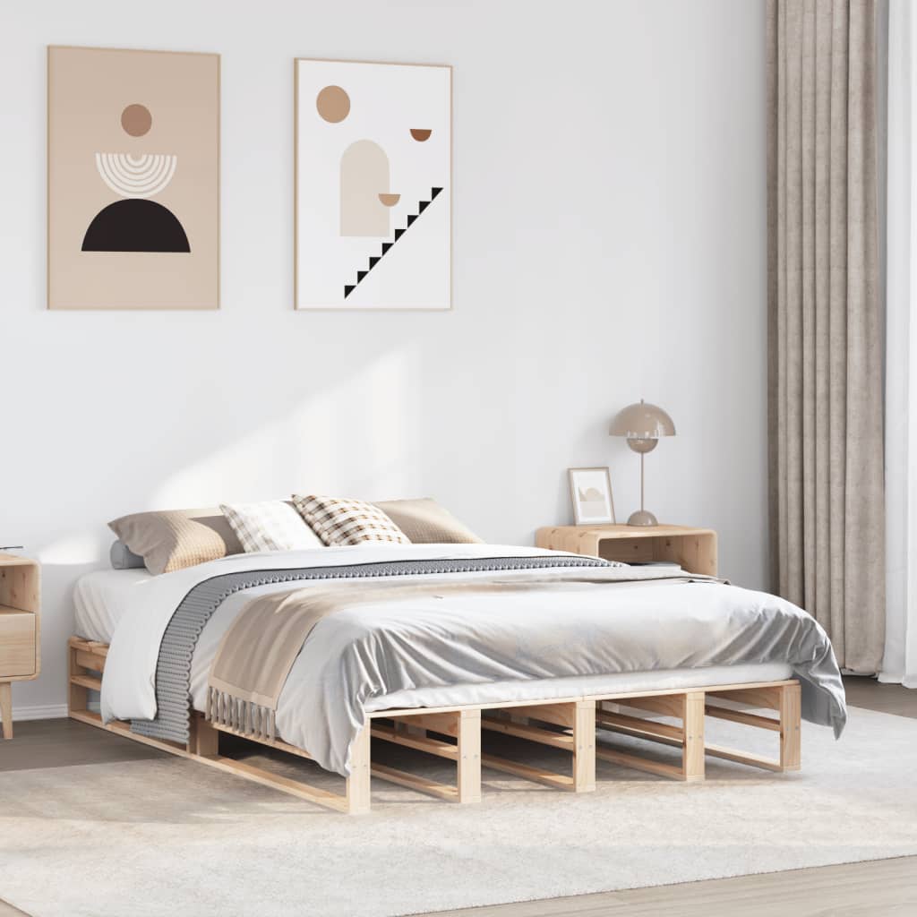 Bedframe zonder matras massief grenenhout 120x200 cm is nu te koop bij PeponiXL, paradijselijk wonen!