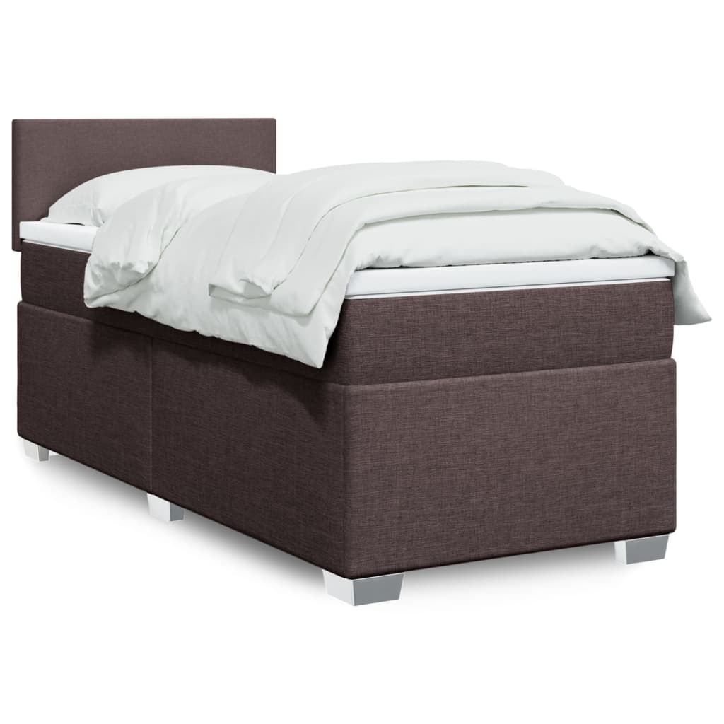 Boxspring met matras stof donkerbruin 80x200 cm is nu te koop bij PeponiXL, paradijselijk wonen!