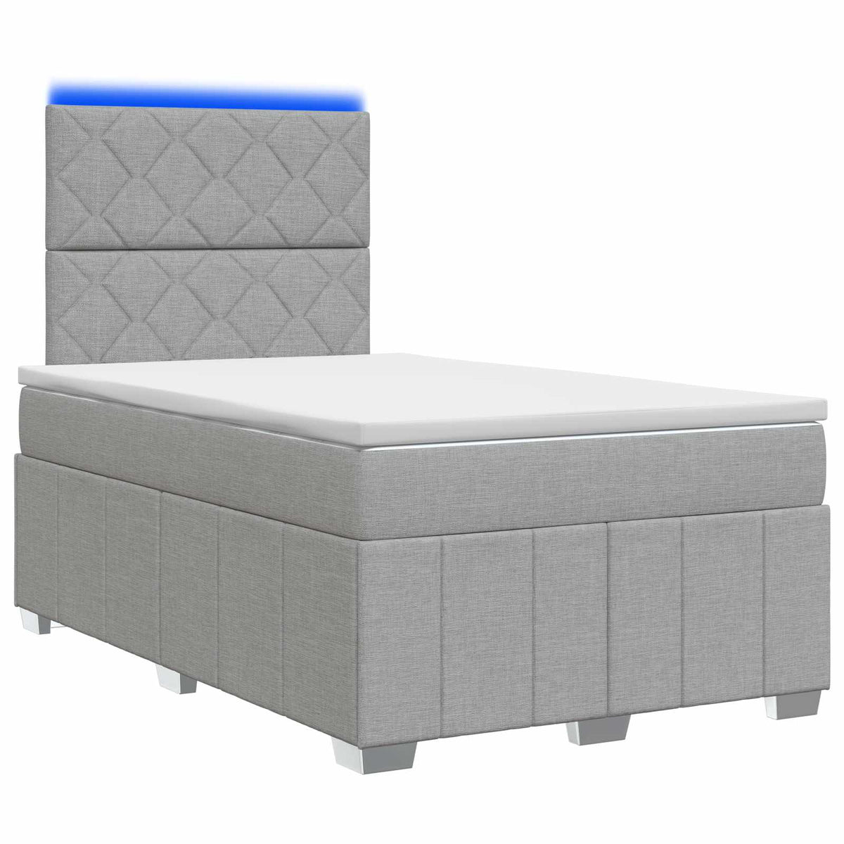 LED Boxspring Bed met Matras Lichtgrijs 120 x 200 cm Stof is nu te koop bij PeponiXL, paradijselijk wonen!