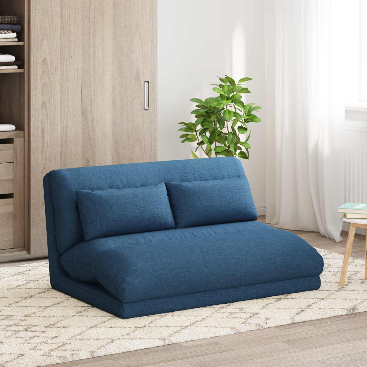 Vloerstoel Blauw 110 x 82 x 55 cm Stof is nu te koop bij PeponiXL, paradijselijk wonen!