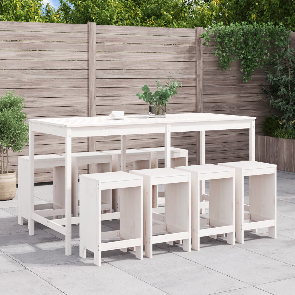 9-delige Barset massief grenenhout wit is nu te koop bij PeponiXL, paradijselijk wonen!
