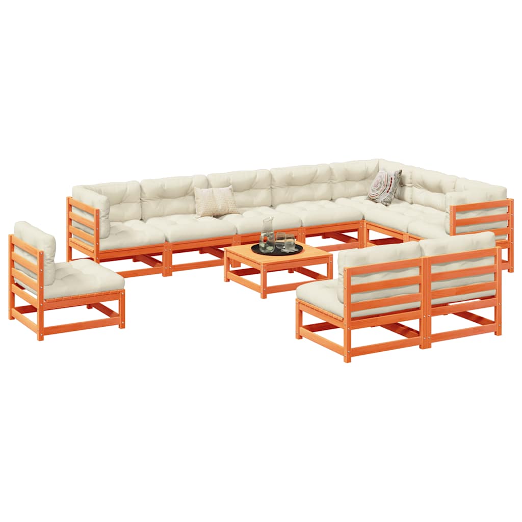 11-delige Loungeset massief grenenhout wasbruin is nu te koop bij PeponiXL, paradijselijk wonen!