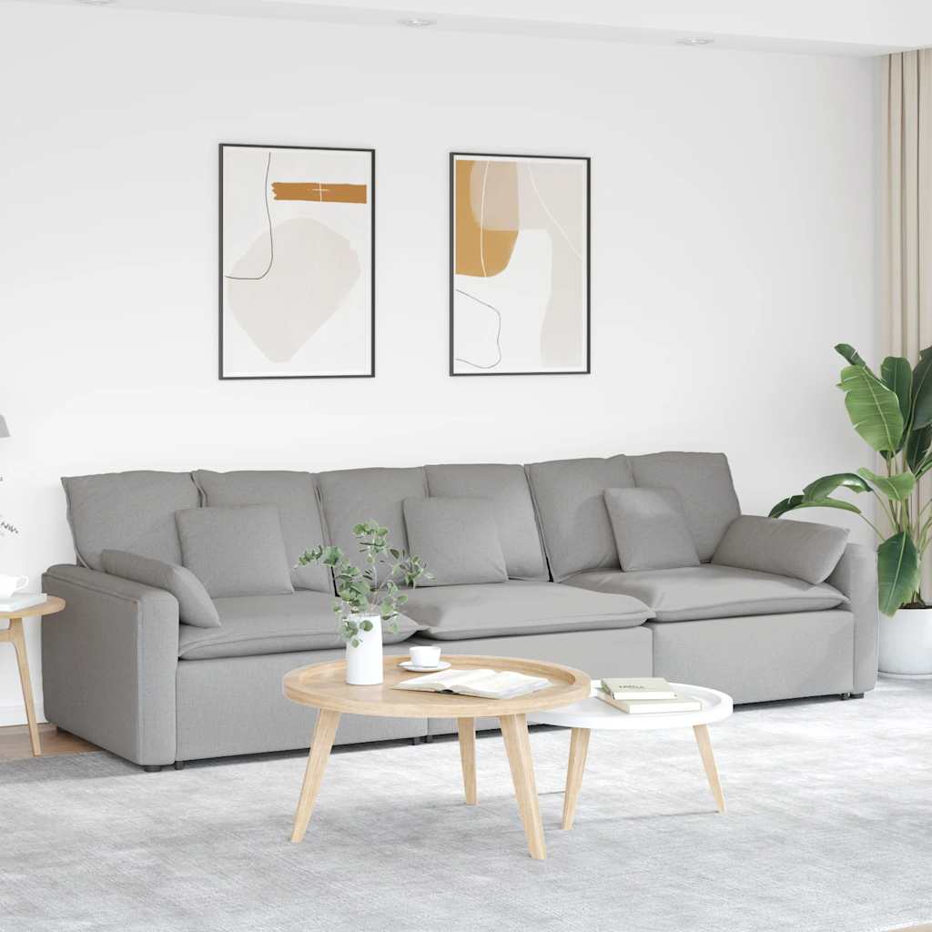 Modulaire bank met kussens wolk grijs is nu te koop bij PeponiXL, paradijselijk wonen!