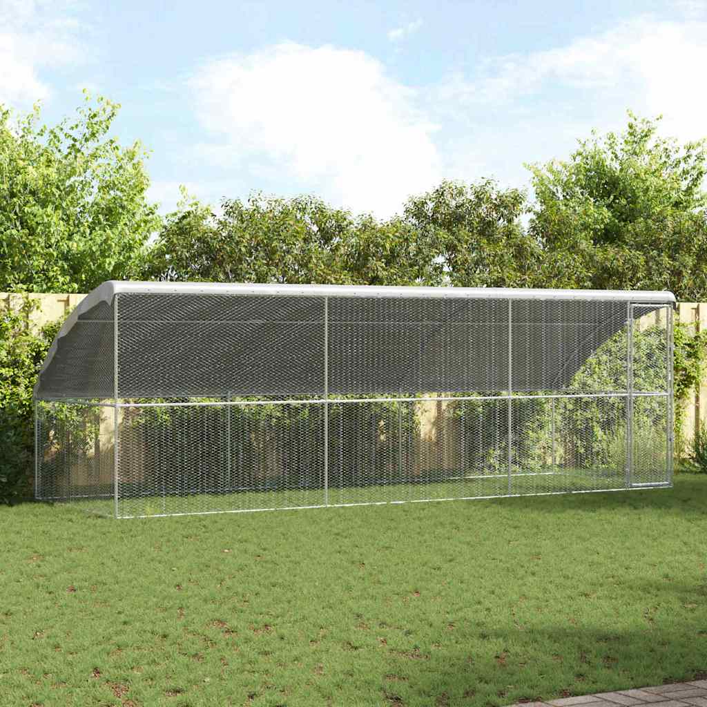 Kippenhok 3 pcs Zilver 600 x 200 x 200 cm Gegalvaniseerd staal is nu te koop bij PeponiXL, paradijselijk wonen!