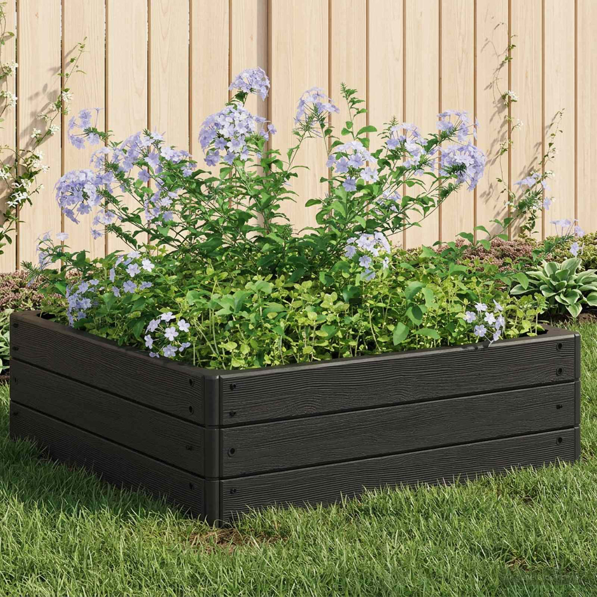 Verhoogd bed Zwart 75,5 x 75,5 x 25 cm PP is nu te koop bij PeponiXL, paradijselijk wonen!