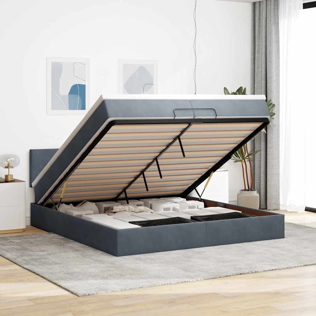 Ottoman bed met matrassen en LED's 200x200cm fluweel is nu te koop bij PeponiXL, paradijselijk wonen!