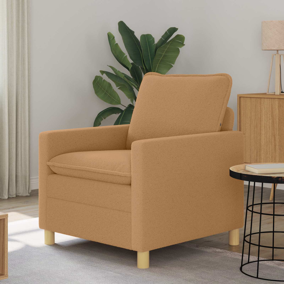 Bank Beige 76 x 81 x 87,5 cm Stof is nu te koop bij PeponiXL, paradijselijk wonen!