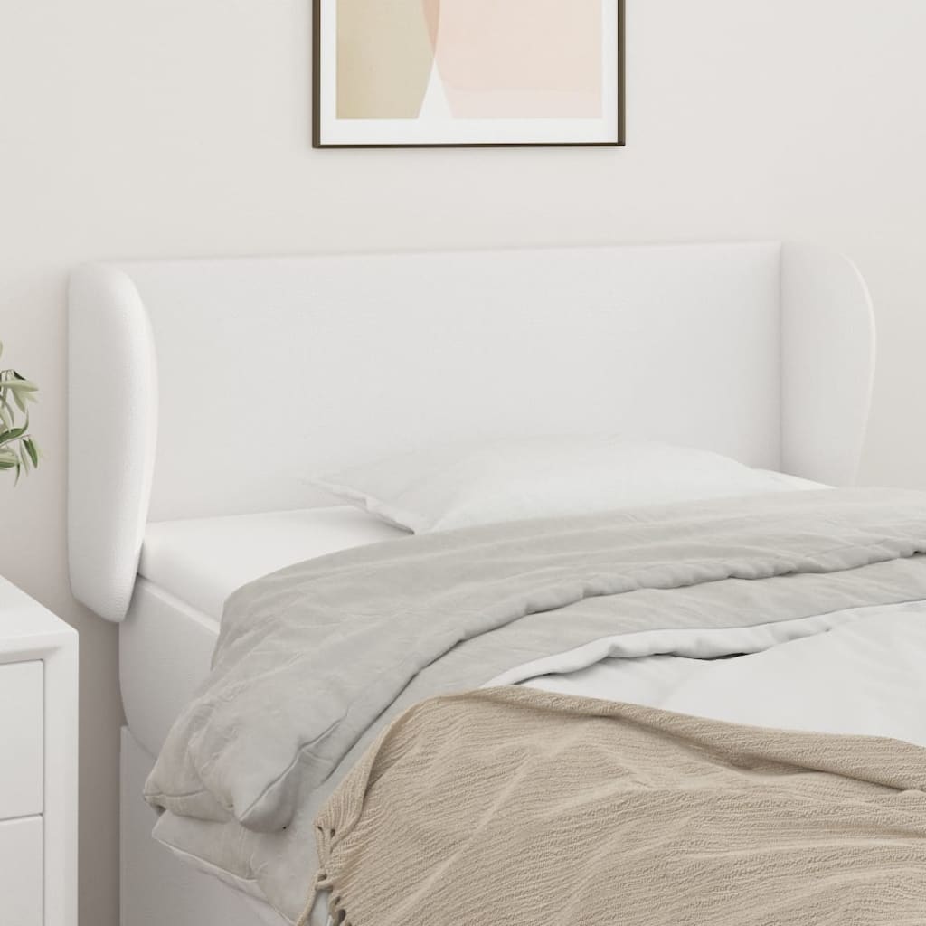 Hoofdbord met randen 93x23x78/88 cm kunstleer wit is nu te koop bij PeponiXL, paradijselijk wonen!
