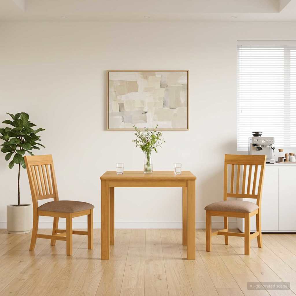Eetkamerset 3 st Grijs Massief Eikenhout is nu te koop bij PeponiXL, paradijselijk wonen!