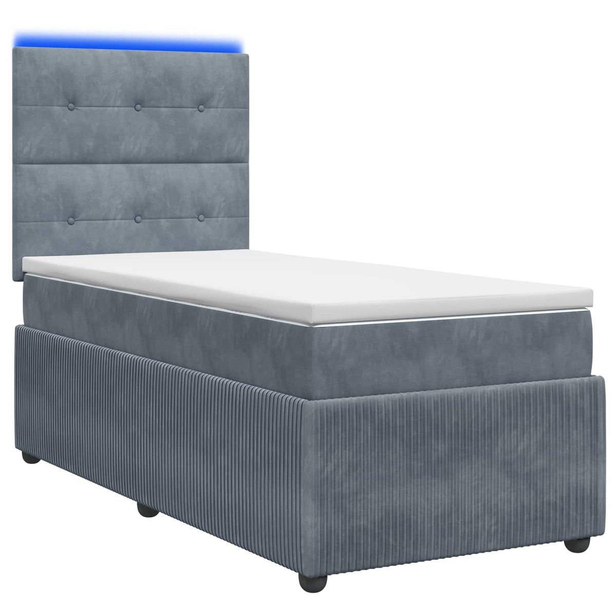 LED Boxspring Bed met Matras Donkergrijs 90 x 190 cm Fluweel is nu te koop bij PeponiXL, paradijselijk wonen!