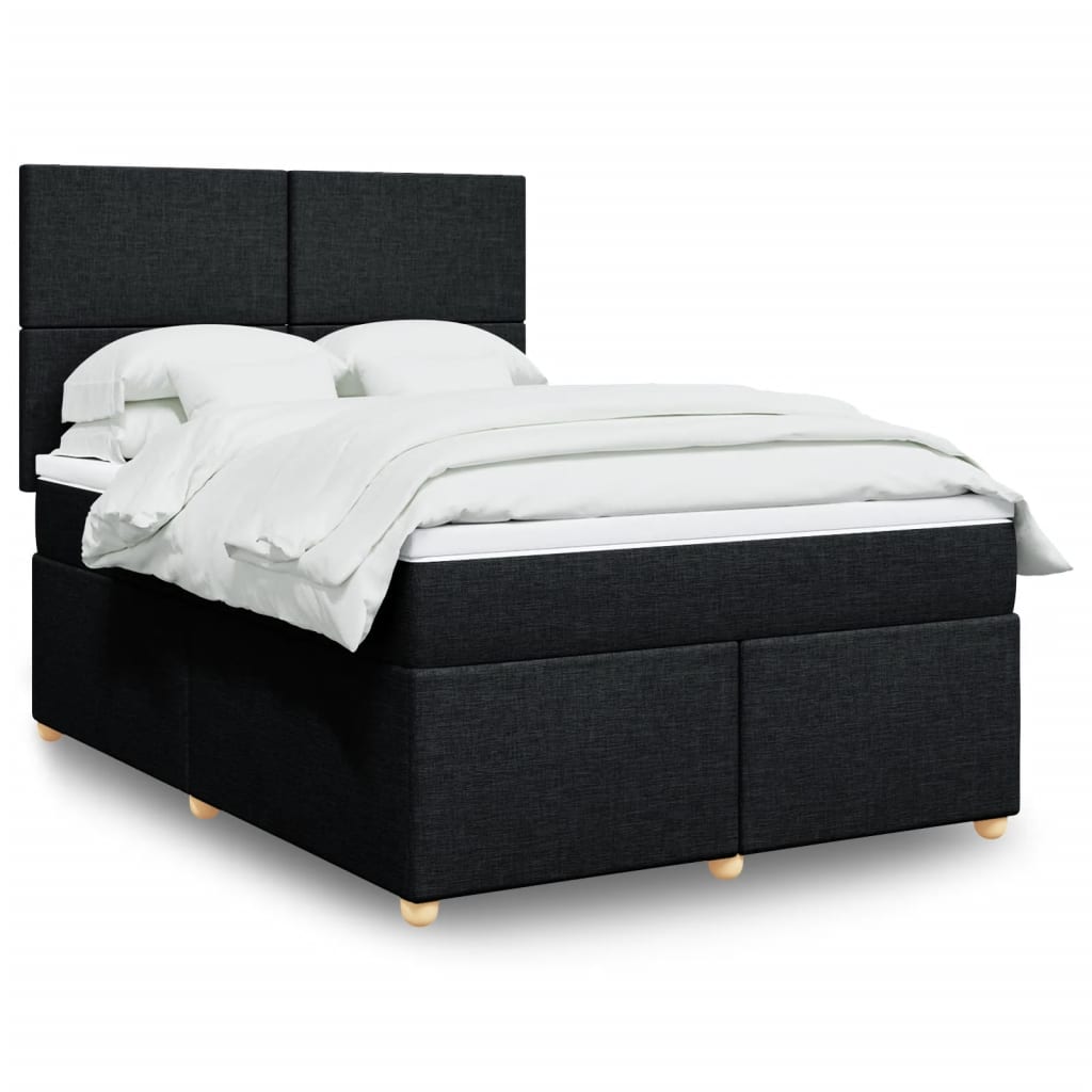 Boxspring met matras stof zwart 140x200 cm is nu te koop bij PeponiXL, paradijselijk wonen!