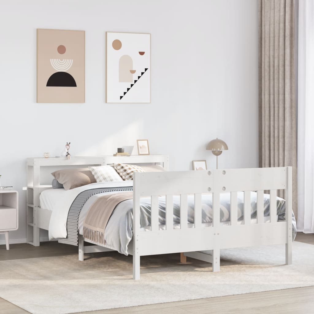 Bedframe zonder matras massief grenenhout wit 120x190 cm is nu te koop bij PeponiXL, paradijselijk wonen!