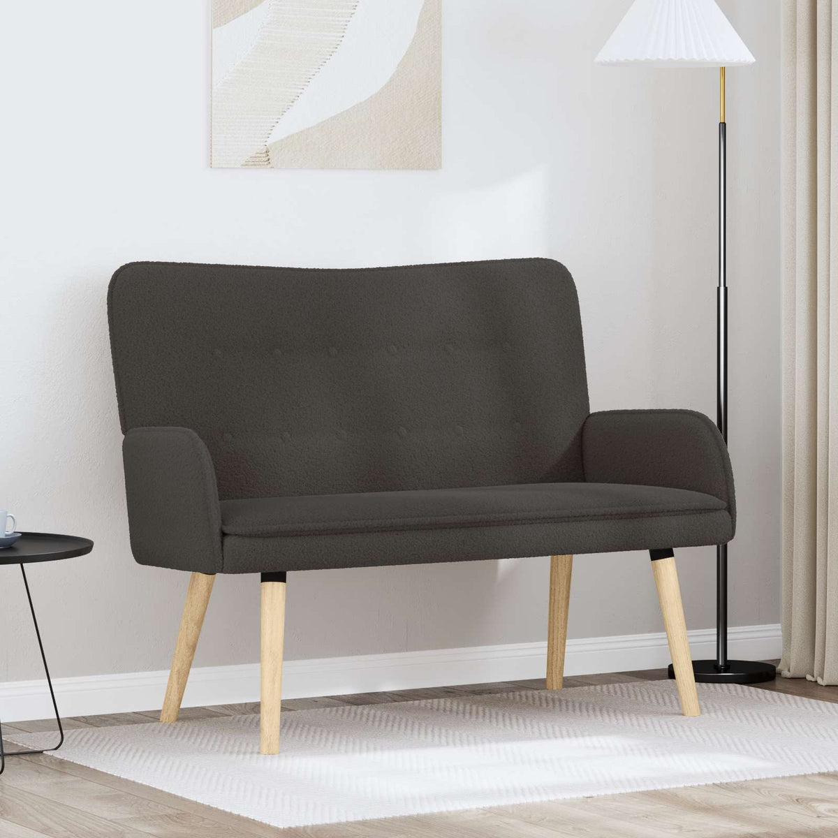 2-Zits Sofa Donkergrijs 115 x 61 x 87 cm Bouclé is nu te koop bij PeponiXL, paradijselijk wonen!