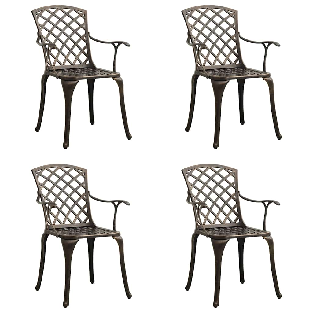 Tuinstoelen 4 st gietaluminium bronskleurig is nu te koop bij PeponiXL, paradijselijk wonen!