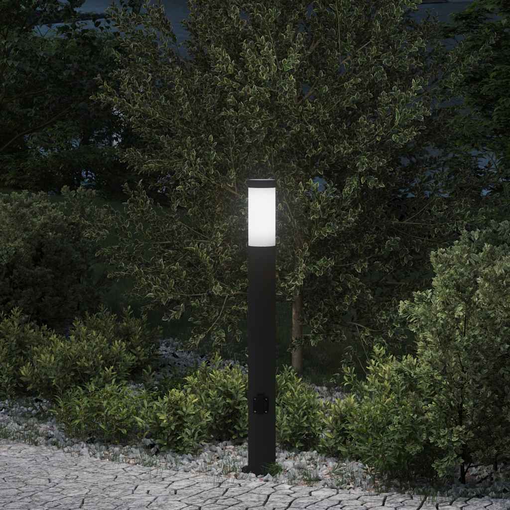 Bolderarmatuur met stopcontact 80 cm RVS IP44 is nu te koop bij PeponiXL, paradijselijk wonen!