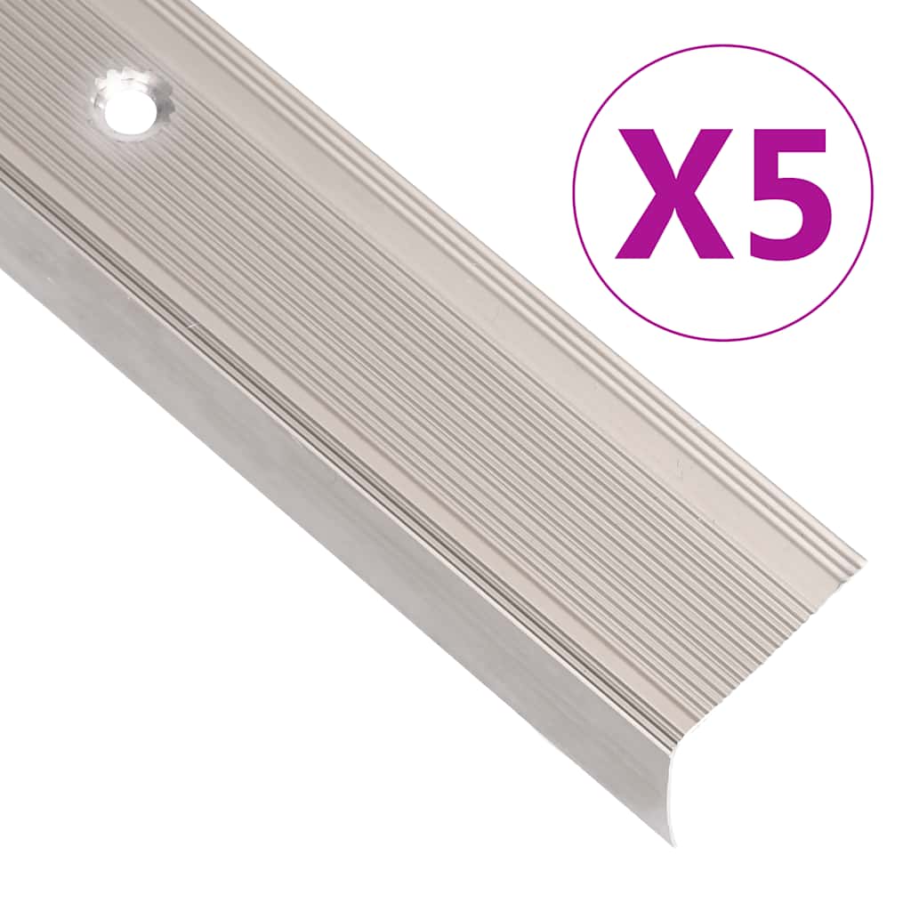 Trapneuzen L-vormig 5 st 90 cm aluminium champagnekleurig is nu te koop bij PeponiXL, paradijselijk wonen!