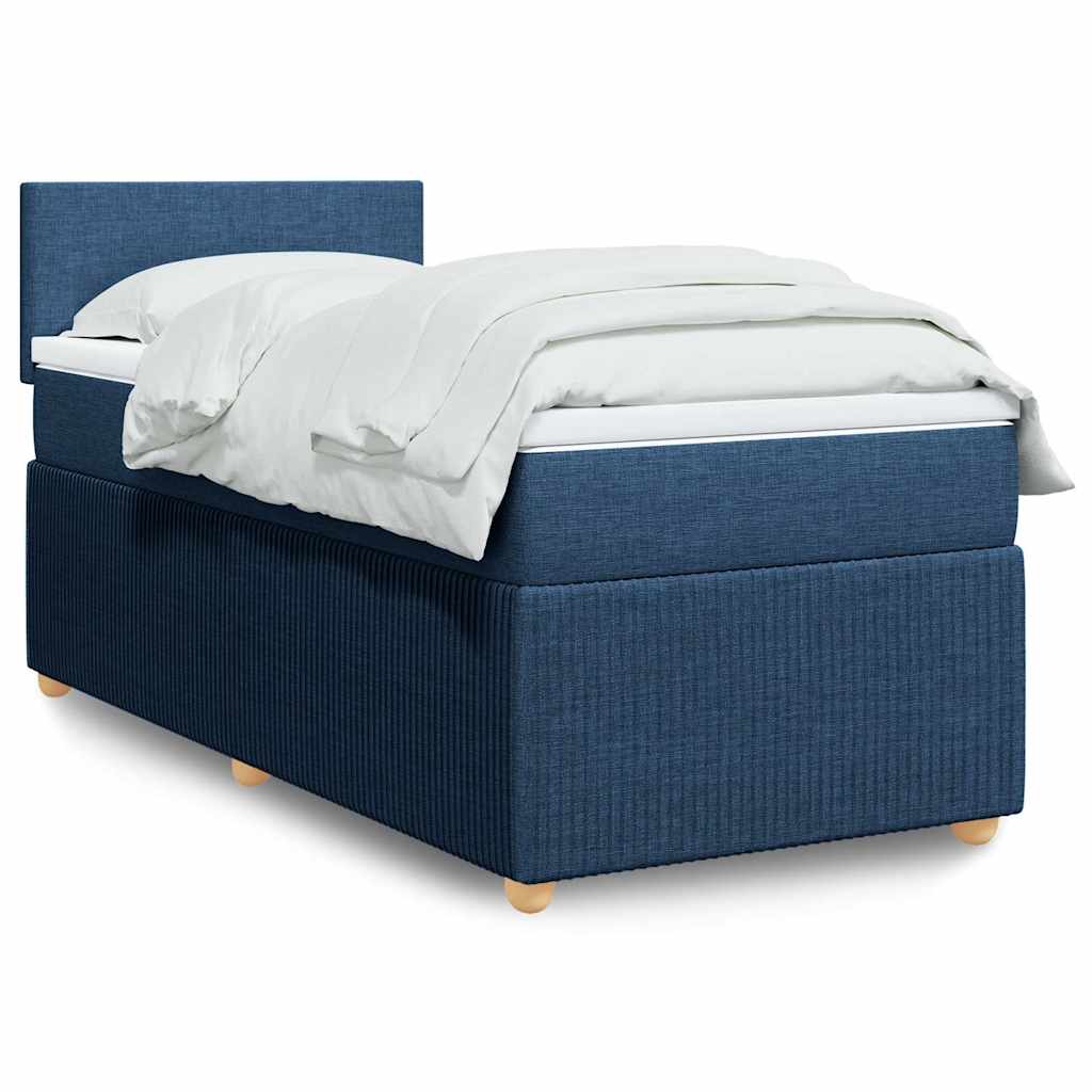 Boxspring met matras stof blauw 90x200 cm is nu te koop bij PeponiXL, paradijselijk wonen!