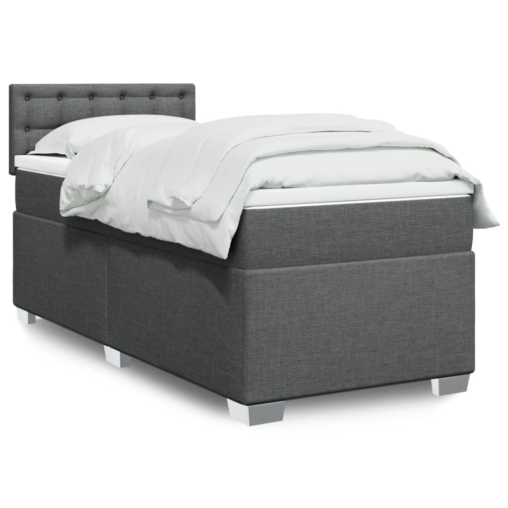 Boxspring met matras stof donkergrijs 90x190 cm is nu te koop bij PeponiXL, paradijselijk wonen!