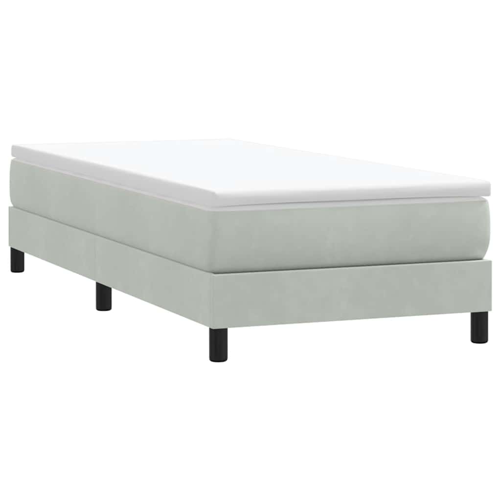 Boxspringbed zonder matras 80x210 cm fluweel lichtgrijs is nu te koop bij PeponiXL, paradijselijk wonen!