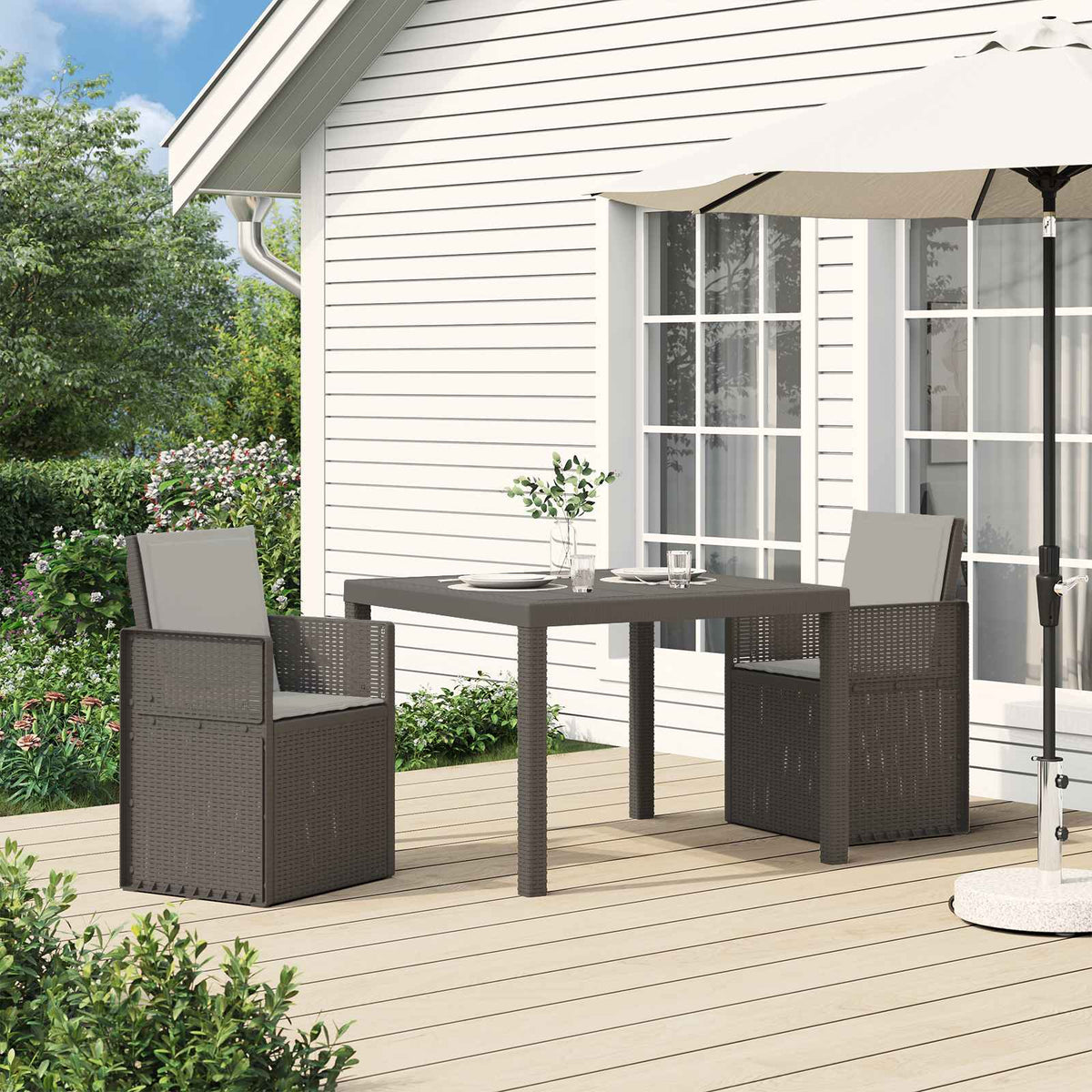 Tuin Eetstoelen 2 pcs Lichtgrijs PP is nu te koop bij PeponiXL, paradijselijk wonen!