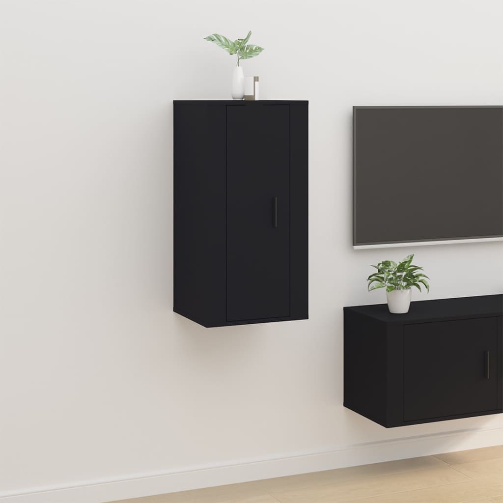 Tv-wandmeubel 40x34,5x80 cm zwart is nu te koop bij PeponiXL, paradijselijk wonen!