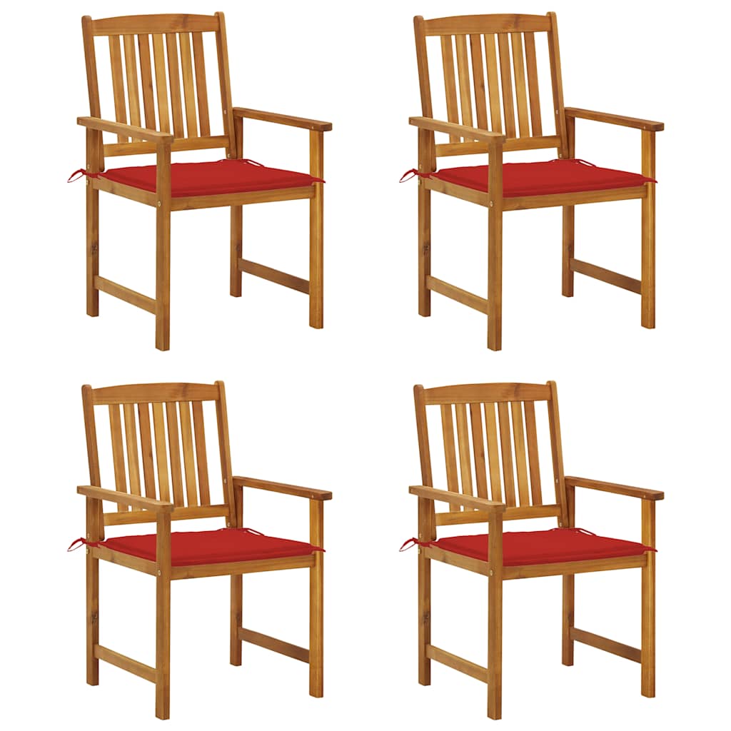 Tuinstoelen 4 st met kussens massief acaciahout is nu te koop bij PeponiXL, paradijselijk wonen!