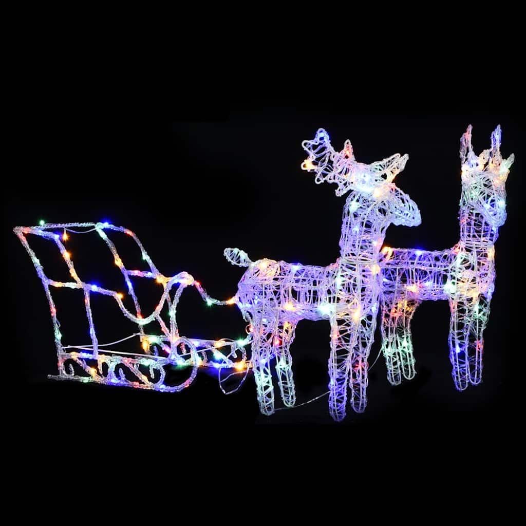 Kerstversiering rendieren en slee 160 LED's 130 cm acryl is nu te koop bij PeponiXL, paradijselijk wonen!