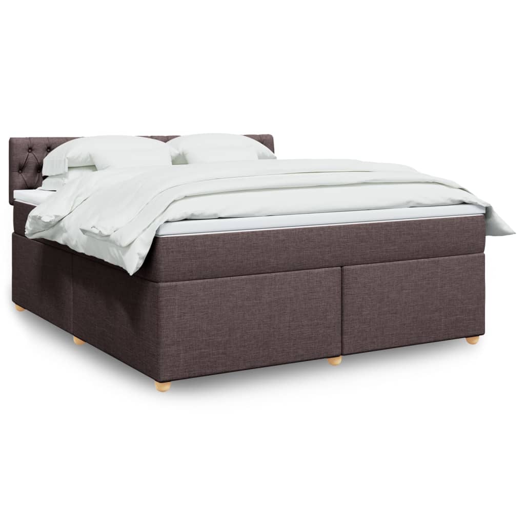 Boxspring met matras stof donkerbruin 180x200 cm is nu te koop bij PeponiXL, paradijselijk wonen!