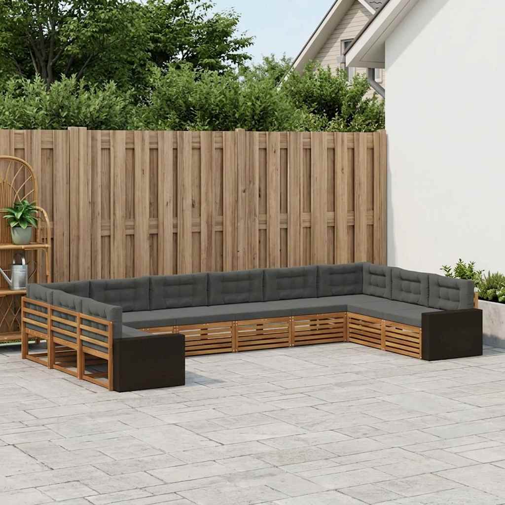 Sofa-Sets met kussen 10 pcs Massief Acaciahout is nu te koop bij PeponiXL, paradijselijk wonen!