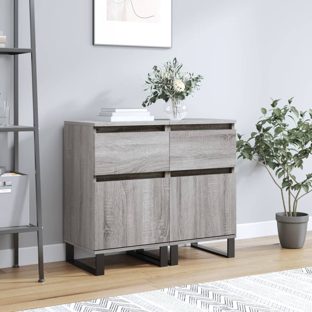 Dressoirs 2 st 40x35x70 cm bewerkt hout grijs sonoma is nu te koop bij PeponiXL, paradijselijk wonen!