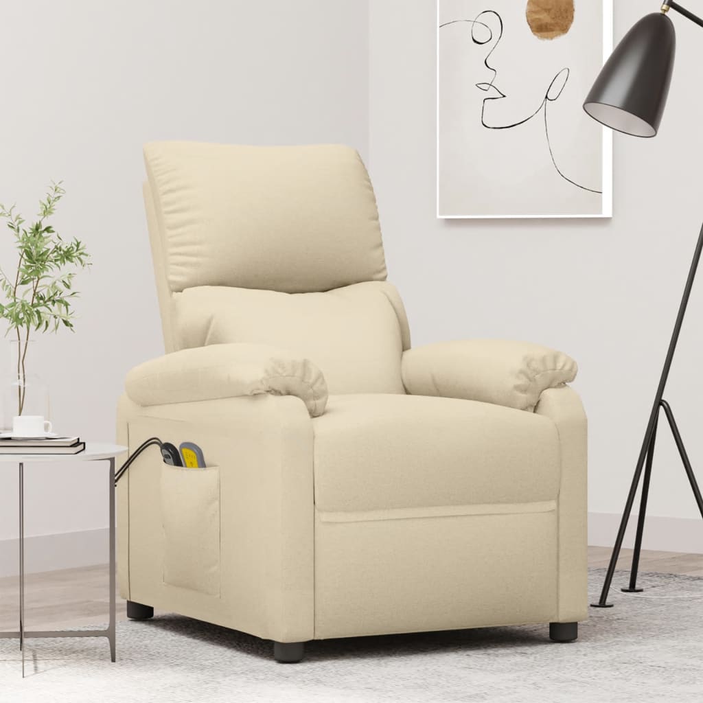Massagestoel elektrisch stof crèmekleurig is nu te koop bij PeponiXL, paradijselijk wonen!