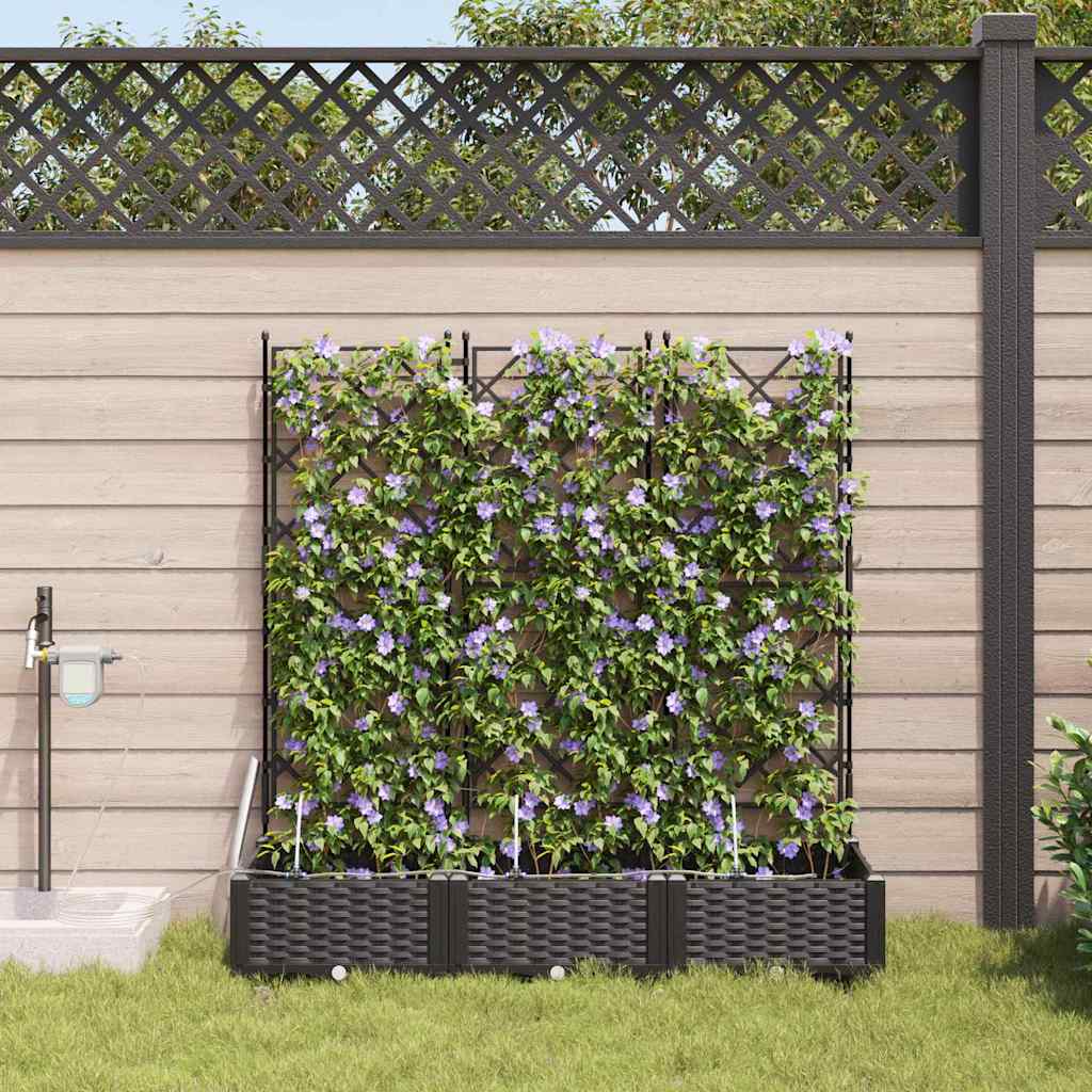 Tuin Bloempot 3 pcs Zwart Kunststof is nu te koop bij PeponiXL, paradijselijk wonen!