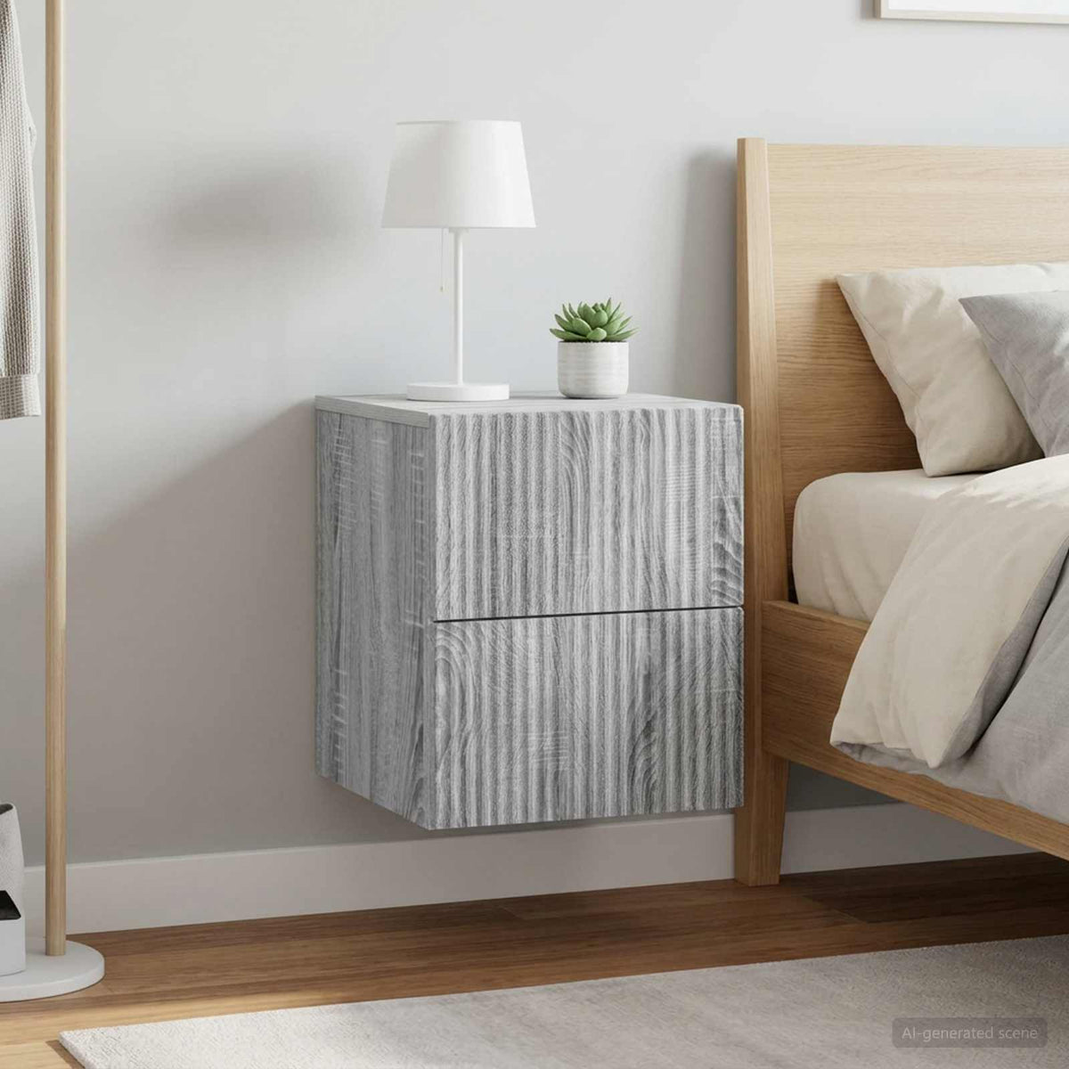 Wandbeugel Bedkast 2 pcs Grijs sonoma 33 x 34,5 x 40 cm is nu te koop bij PeponiXL, paradijselijk wonen!