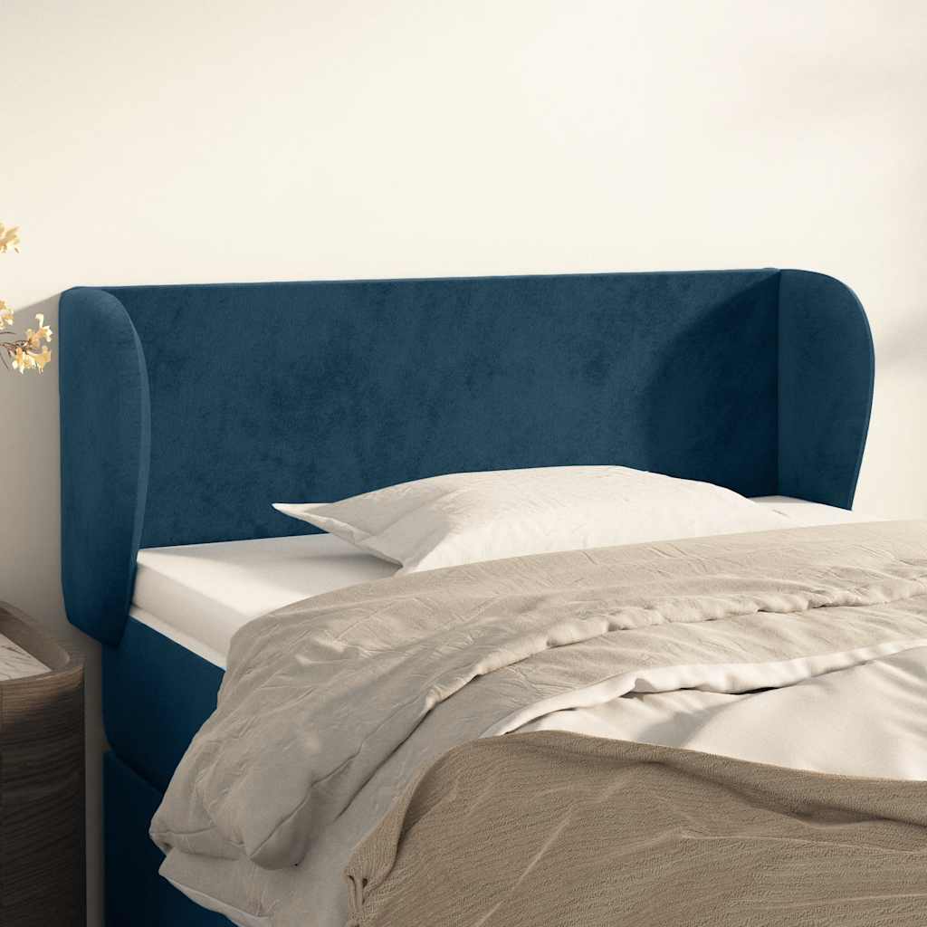 Hoofdbord met randen 83x23x78/88 cm fluweel donkerblauw is nu te koop bij PeponiXL, paradijselijk wonen!