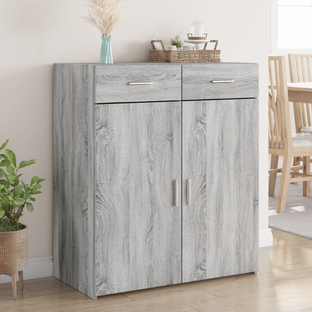 Dressoir 80x42,5x93 cm bewerkt hout grijs sonoma eikenkleurig is nu te koop bij PeponiXL, paradijselijk wonen!
