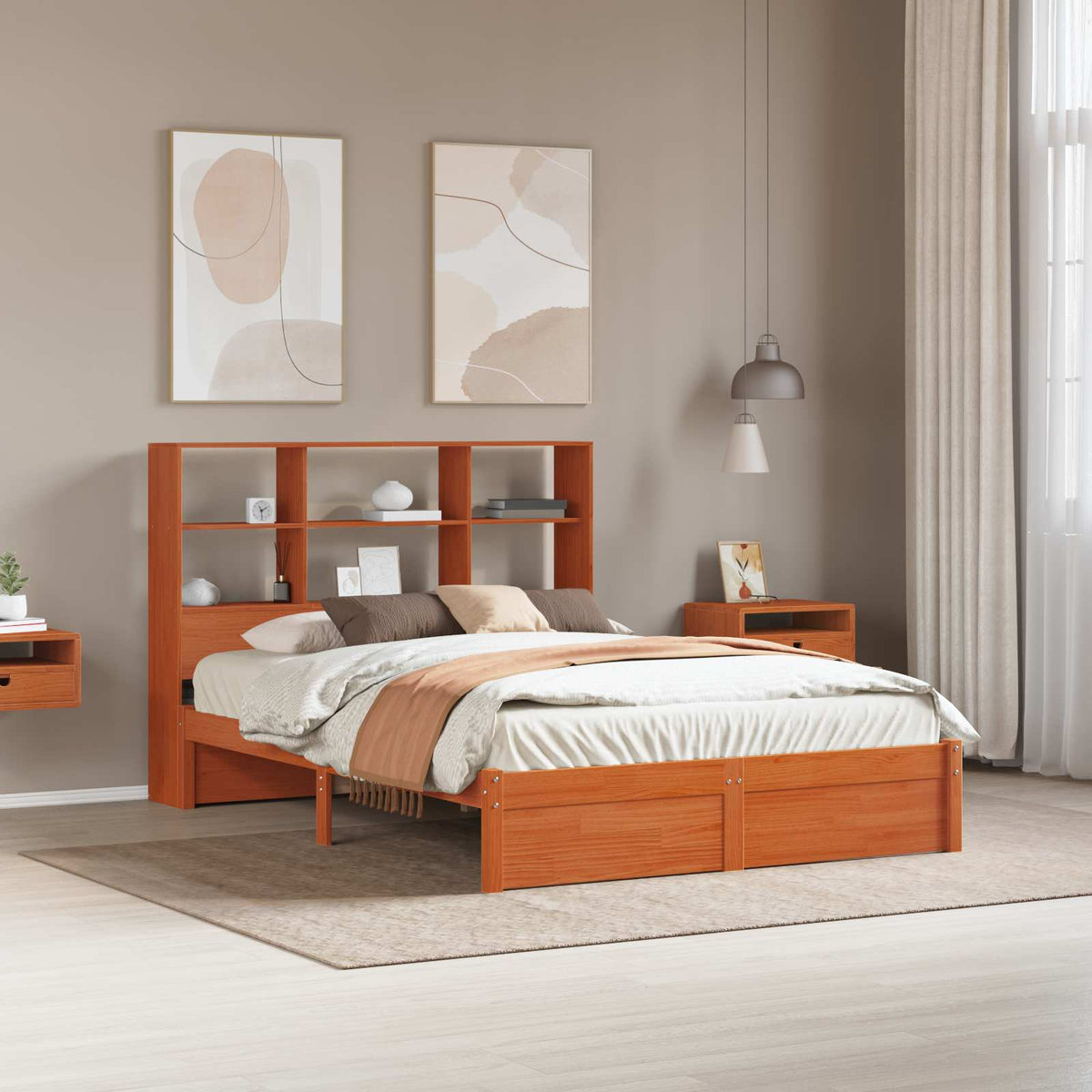 Bedframe met opberghoofdeksel met opslag Wasbruin 140 x 190 cm is nu te koop bij PeponiXL, paradijselijk wonen!