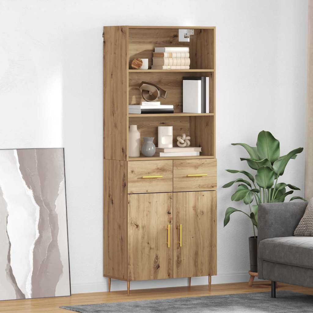 Hoge kast Artisan Eiken 69,5 x 34 x 180 cm Bewerkt hout is nu te koop bij PeponiXL, paradijselijk wonen!