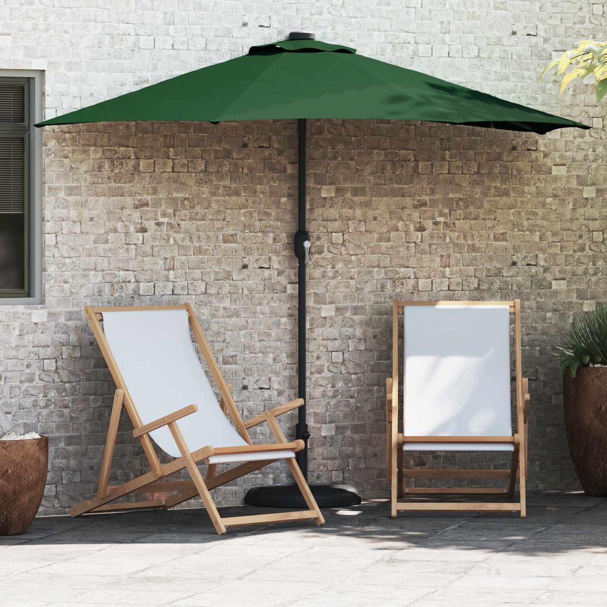 Tuinparasol Groen 294 x 150 x 224 cm Polyester en staal is nu te koop bij PeponiXL, paradijselijk wonen!
