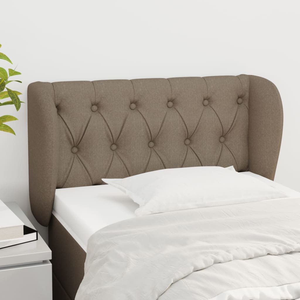 Hoofdbord met randen 83x23x78/88 cm stof taupe is nu te koop bij PeponiXL, paradijselijk wonen!