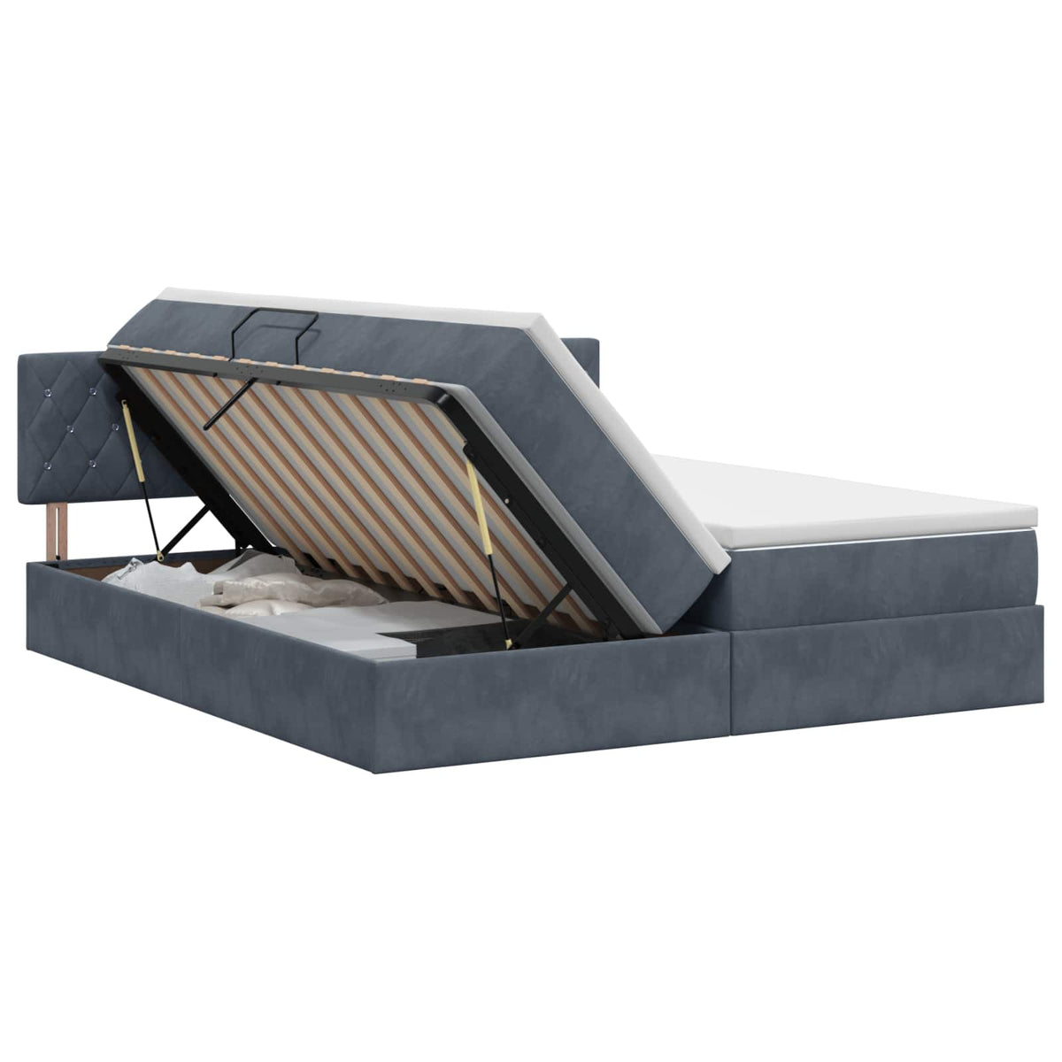 Opslag bed met hoofdeinde 2 st Donkergrijs is nu te koop bij PeponiXL, paradijselijk wonen!