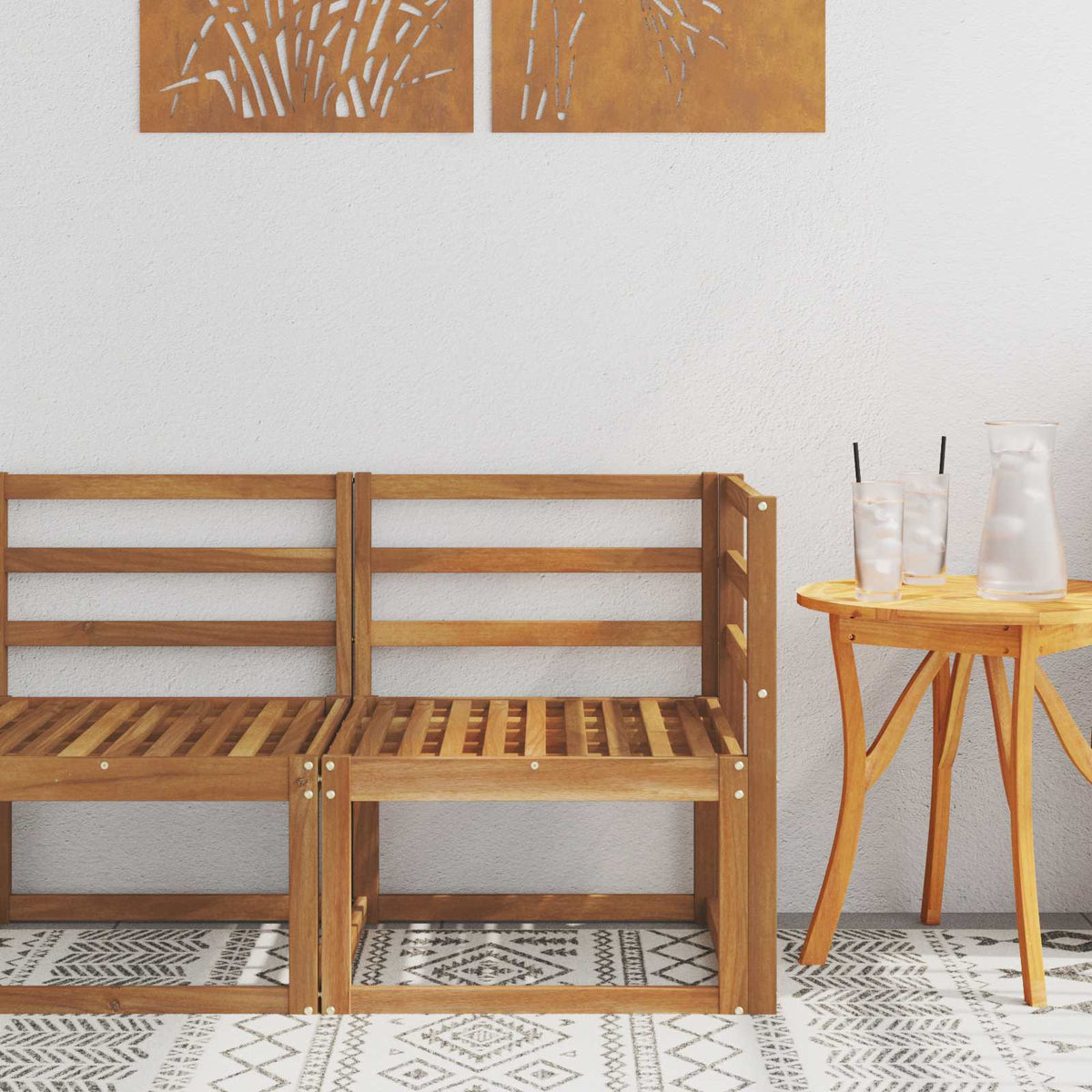 Buiten Hoek Sofa Massief Acaciahout Naturel 63 x 63 x 73 cm is nu te koop bij PeponiXL, paradijselijk wonen!