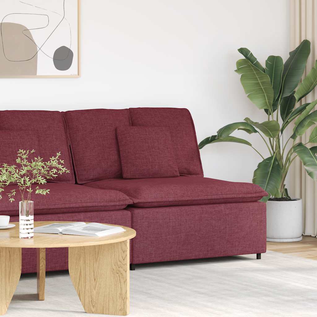 Modulaire bank middenmodule met kussens 100 cm wijnrood is nu te koop bij PeponiXL, paradijselijk wonen!