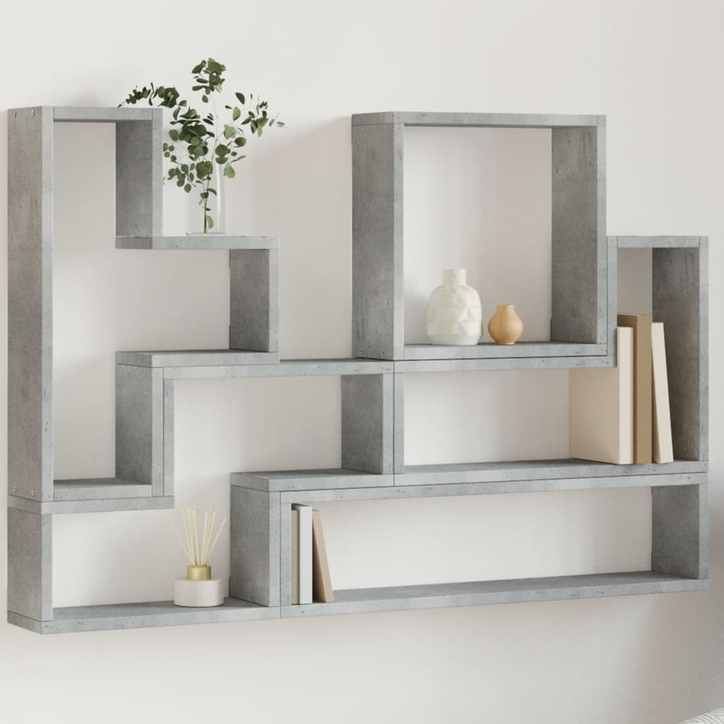 Wandschap 96x12x64 cm bewerkt hout betongrijs is nu te koop bij PeponiXL, paradijselijk wonen!