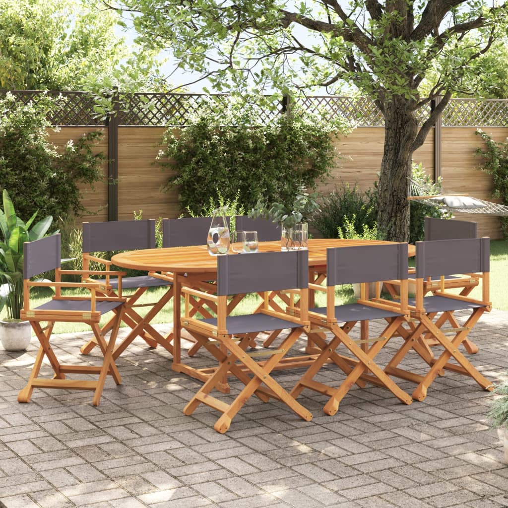 Tuinstoelen 8 st inklapbaar stof donkergrijs is nu te koop bij PeponiXL, paradijselijk wonen!