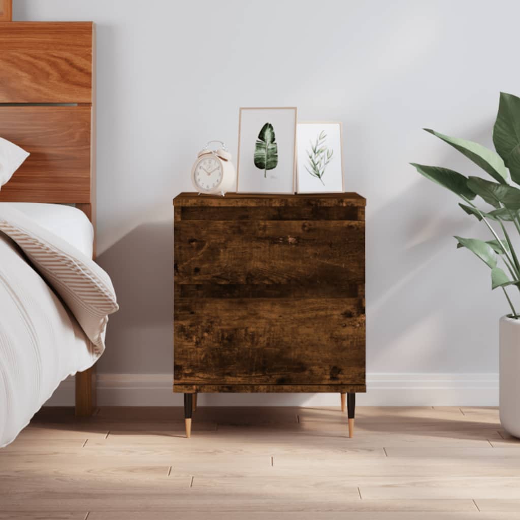 Nachtkastje 40x35x50 cm bewerkt hout gerookt eikenkleurig is nu te koop bij PeponiXL, paradijselijk wonen!