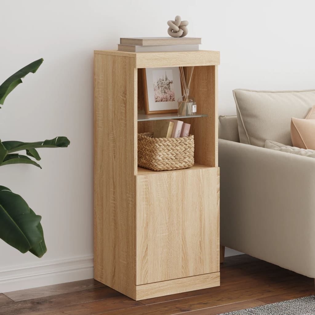 Dressoir met LED-verlichting 41x37x100 cm sonoma eikenkleurig is nu te koop bij PeponiXL, paradijselijk wonen!