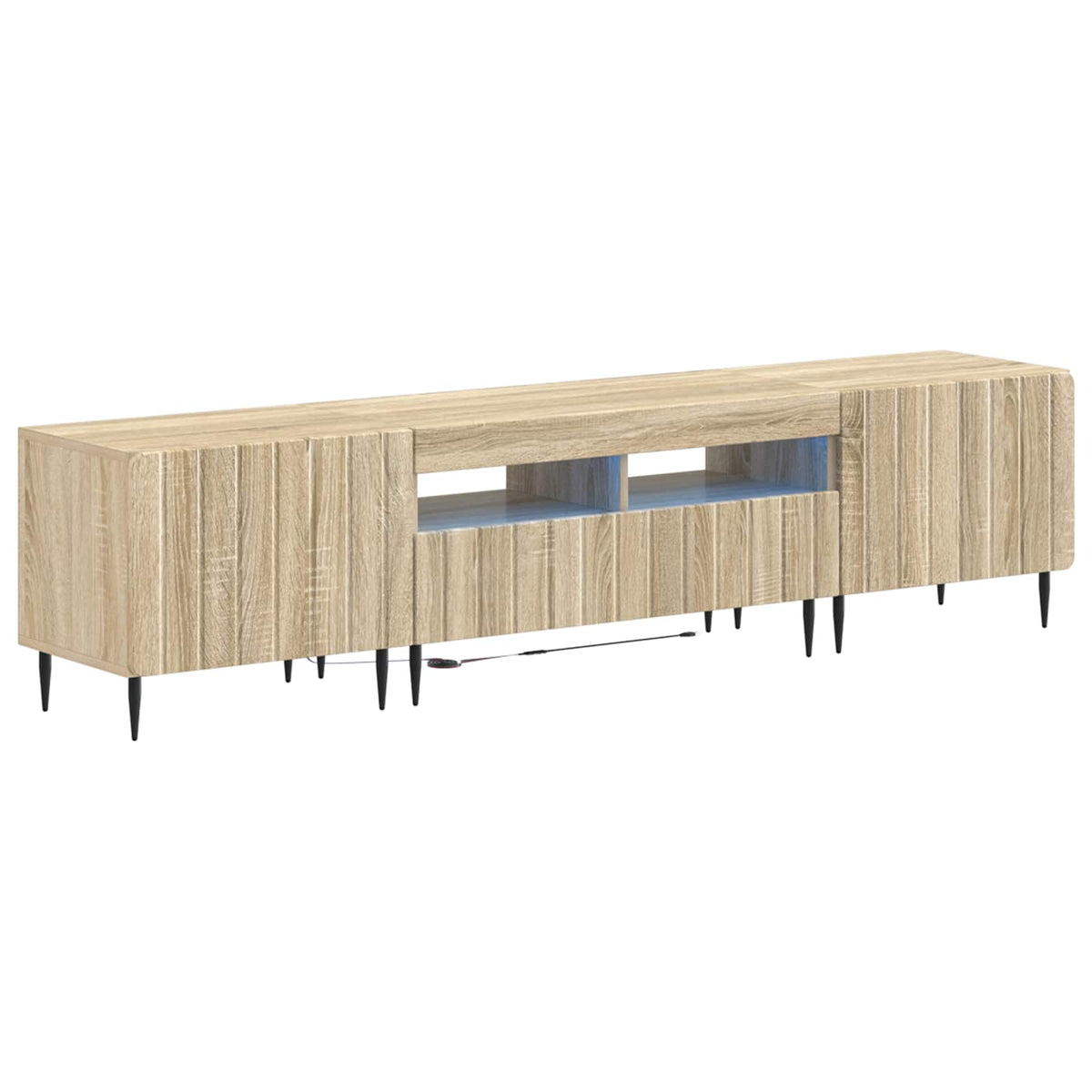 5-delige LED TV-kast Sonoma Eiken Bewerkt hout is nu te koop bij PeponiXL, paradijselijk wonen!