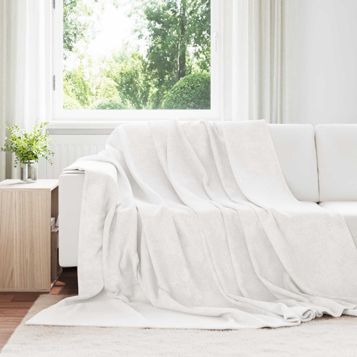 Kleden 6 pcs Wit 220 x 240 cm Fleece is nu te koop bij PeponiXL, paradijselijk wonen!
